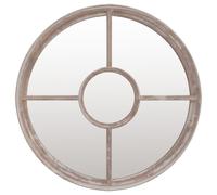 Garden Mirror Iron Round for Outdoor Use Mirror Black/Sand 40/60 cm vidaXL