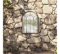 Garden Mirror Iron for Outdoor Use Patio Wall Hanging Mirror Black/Sand vidaXL