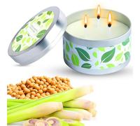 Garden Mosquito Fly Insect Repeller Citronella Candles Outdoor 395g 3-Wick Natural Soy Scented Jar Candles for Home Garden Patio Yard Balcony Camping BBQ
