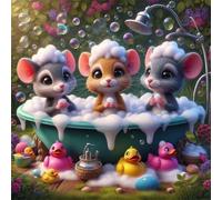 Garden Mouse Bathing 300 Piece Jigsaw Puzzles for Adults and Kids, Impossible Puzzle, Jigsaws 300 pieces for adults Gifts, Difficult jigsaw puzzles for The Whole Family