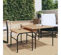 Garden Nest of Coffee Tables 2 pcs Brown and Black Steel Berkfield Home Brown One Size
