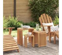 Garden Nest of Side Tables 3 pcs Solid Wood Teak Berkfield Home Brown One Size