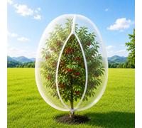 Garden Netting, 180x200CM Fruit Tree Net with Drawstring and Zipper, Plant Cover Bag Row Cover Barrier Protection Net for Birds Animals, Garden Cover for Tree Flower Fruit Crop (1 Pack)