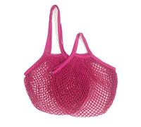 Garden Netting, 1pcs Reusable Shopping Bags Portable Net Bag Fruit Vegetable Storage Eco-Friendly Cotton Foldable Mesh, for Tote(Hot Pink 17,L 25x35x38cm)