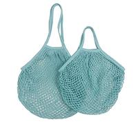 Garden Netting, 1pcs Reusable Shopping Bags Portable Net Bag Fruit Vegetable Storage Eco-Friendly Cotton Foldable Mesh, for Tote(Cyan Blue 14,S 10x35x38cm)