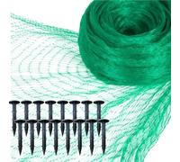 Garden Netting,Anti Bird Netting Kit with Plastic Ground Pegs,Green Garden Netting Mesh for Plants Fruit Veg Patch Grass Seeds,Pond Netting Cover,Garden Mesh Fence (4 * 10m+16*Pegs)