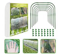 Garden Netting Kit, 8 Pack Garden Hoops and 3x10M Ultra Fine Garden Mesh for Raised Beds, Plant Net for Vegetable Fruits Crops Row Cover Barrier Protection Net for Animals