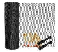 Garden Netting Mesh Fence - 40cm x 5m Chicken Wire with 50 Pcs Fixed Straps, Waterproof Plastic Netting Fence to Protect Fruit and Plant from Animals Birds, Reusable Safety Mesh Fencing,Garden Barrier