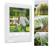 Garden Netting, RIFNY 3x3m Garden Mesh Bird Netting Insect Barrier Fine Mesh for Outdoor Patio Raised Bed Protection Plants Fruit Trees Tomato from Bird Pest Cicadas (1PCS, White)