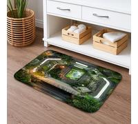 Garden Oasis Quick Dry Bath Mat, Lush Greenery Nature Inspired Absorbent Non Slip Shower Mat, Spring Memory Foam Washable Bath Rugs for Bathroom Toilet Restroom Decorative 20x32 Inch