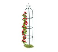Garden Obelisk Trellis 200cm Dark Green Metal Climbing Plant Support