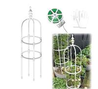 Garden Obelisk Trellis For Climbing Plants Outdoor 60cm 90cm 120cm 150cm 180cm Rose Bush Trellis For Pots Metal Plant Support For Clematis Vine Jasmine Support Indoor(White,28x150cm)