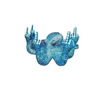 Garden Octopus Ornaments Desktop Decor Middle Finger Octopus Statue Resin Creative Angry Octopus Sculpture Indoor Outdoor Ga (Bule)