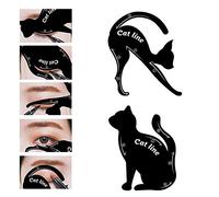 Garden Of Arts Cat Line Eyeliner Stencil, Smoky Eyeshadow Applicators Template Plate, Professional Multifunction Black Cat Shape Eye liner & Eye Shadow Guide Template (PVC Material) (1)