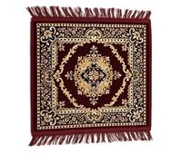 Garden Of Arts® Velvet Pooja Aasan Mat 20x20 Inch - Soft Maroon Velvet Mat with Traditional Printed Design - Perfect for Temple, Meditation, Prayer, Festival & Home Decoration