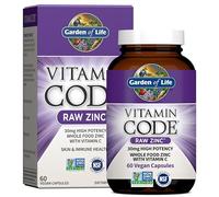 Garden of Life Vitamin Code RAW Zinc 30mg - Immune System Support, Skin, Hair & Nails - Whole Food Zinc Supplement - 60 Vegan Capsules