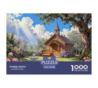 Garden of Prayer Chapel Wooden Jigsaw Puzzle Waterproof 1000 Piece Puzzles for Adults Gifts Impossible Challenging Games