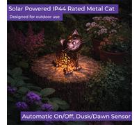 Garden Ornament Dog Cat Solar Light Powered Outdoor Decor Tabletop Patios Table