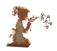 Garden Ornament, Garden Sculpture, Make a Wish Dandelion Girl Metal Silhouette for Fairy Gardens, Flower Beds Decoration, Lawns & Borders, Outdoor Metal Decorative Lawn Sculpture