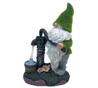 Garden Ornament Gonk Solar Well Flocked Grass Gnome Lamp Santa water Home Decor 30cm