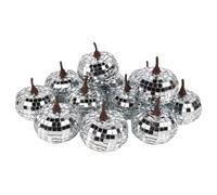 Garden Ornament Pack Silver Pumpkin Fall, Foam Glitter Pumpkins for Decorating Mini Craft Pumpkins for Thanksgiving Table Party Decorations White Ornaments The Home (Silver, 6x6cm)