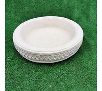 Garden Ornaments & Accessories Round Leaf Design Concrete Birdbath Top Cream