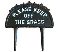 garden ornaments and accessories Classic Cast Iron Please Keep Off The Grass Sign
