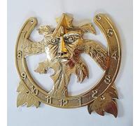 garden ornaments and accessories Wall Mounted Extra Large Green Man Brass Sundial