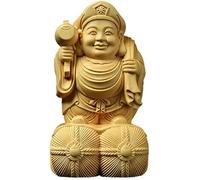 Garden Ornaments Decor Statue Outdoor,Garden Home decoration sculpture ornaments Statues for Yard and Garden Boxwood Wood Carving Dahetian Seven Gods of Wealth Buddha Statues Home Accessorie