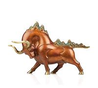 Garden Ornaments Decoration Statue Decoration Sculpture Ornaments Statues Buddha Statues Chinese Zodiac Animal Bull Ox Year Mascot Lucky Crafts Opening Copper High Temperature Coloring Process Animal