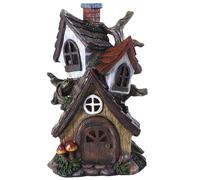 Garden Ornaments Fairy House 11.6 Inch Resin Fairy Garden House Miniature House Fairy Garden Ornaments Cute Cottage House Fairy Garden Statue for Patio Lawn Yard Garden Decorations