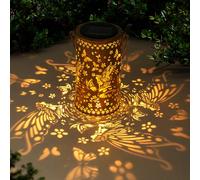Garden Ornaments Fairy Solar Lanterns Outdoor Hanging Lantern Lights, Fairy Lanterns Decorative Light for Garden Patio Yard Lawn Backyard Front PorchBirthday Gifts for Mum Women Grandma