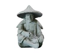Garden Ornaments Fisherman Figurine Resin Unique Light Gray Old Man Fishing Statues for Rock Garden Ecological Fish Tank Micro Landscape, Gifts for Women Men Adults Friends