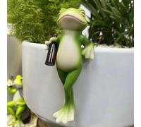Garden Ornaments, Miniature Drunken Frog Statue, Novel Potted Plant Decorations, Funny Garden Gifts for Women, Help to Start a Conversation, Perfect Ornaments for Water Cup Fish Tank Flower Pot