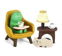 Garden Ornaments Outdoor Frog Statue - 4Pcs Cute Stuff for Garden Decor & Desk Decor - Resin Frog Garden's Gifts for Mum, Novelty Funny Gifts