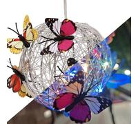 Garden Ornaments Outdoor in Color Butterfly Ball Solar Light Aluminum Waterproof Hanging Solar Lights for Yard Garden Pathway Balcony