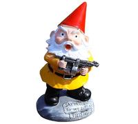 Garden Ornaments Outdoor Leprechaun Garden Gnomes with Guns,Resin Tiny Gnomes,3x2.4x5.5 inch Combat Garden Gnomes,Desktop Funny Gnomes Outdoor for Lawn Patio Porch Statue