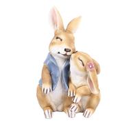 Garden Ornaments Rabbit Statue Resin UV Protection Coating Cute Vintage Look Vivid Clear Texture Garden Bunny Figurine Decoration, Gifts for Women Men Adults Friends