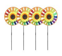 Garden Ornaments with For Rainbow Sunflowers Set of 4 Colorful Pinwheels for Outdoors
