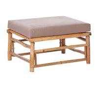 Garden Ottoman CERRETO Bamboo Wood Taupe