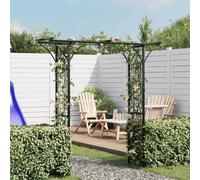 Garden Arch Black Iron 200x52x204 cm Climbing Rose Trellis Outdoor Pergola 9.3kg