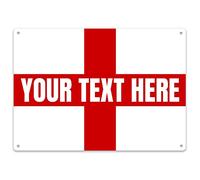 Garden & Outdoor Custom Text England Flag Bar Sign - Personalised Country Football Summer 2021 Rugby Patriot Gifts For Him - Unique European Bar Plaque - Home Bar Accessories, Large