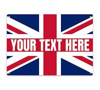 Garden & Outdoor Custom Text Union Jack Flag Bar Sign - Personalised Country Glasgow Football Summer 2021 Rugby Patriot Gifts For Him - Unique European Bar Plaque - Home Bar Accessories, Large