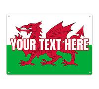 Garden & Outdoor Custom Text Wales Flag Bar Sign - Personalised Country Football Summer 2021 Rugby Patriot Gifts For Him - Unique European Bar Plaque - Home Bar Accessories, Large