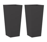 vidaXL Garden Planters 35X35X75cm 2 Pcs Galvanised Steel, Silver