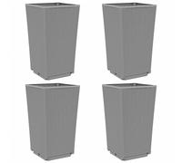 vidaXL Garden Planters 4 pcs Black 32.5x32.5x57 cm PP