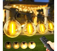 Garden-Outdoor-Lights-Mains-Powered-String-Festoon-Light LED 100ft 30M Outside Lighting Waterproof Bulb Patio Gazebo Party Pergola Wedding Backyard Porch Yard Terrace Electric Festival G40 Connectable