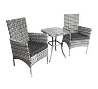 Jardi Rattan Bistro Set Light Grey, Grey