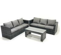 Garden Outdoor Rattan Furniture Set with Sofa Coffee table Dark Grey Mixed Fimous Dark Grey One Size