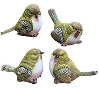 Garden Outdoor Statue 4pcs Cute Resin Ornament Birds Sculpture Ornaments Bird Shaped Decoration For Home Office Mini Garden,